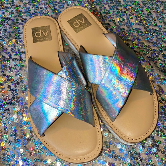Sold2xHP🦋[ Dolce Vita ] Holographic Iridescent Sandals - Picture 4 of 10